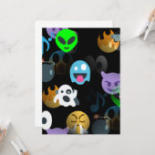 Carte halloween emojis (Devant/Arrière en situation)