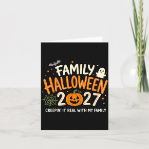 Carte Halloween en famille 2027 citrouille fantôme drôle