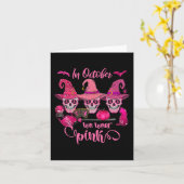 Carte Halloween En Octobre Nous Portons Le Cancer Du Sei (Fleur jaune)