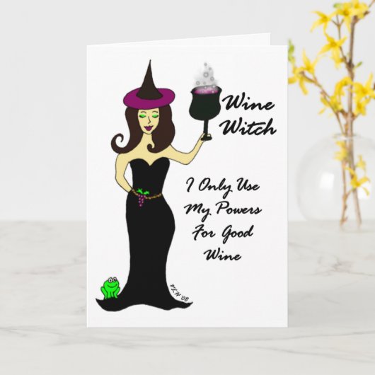 Carte Halloween en sorcière (Fleur jaune)