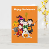 Carte Halloween enfants ruiner ou traiter (Fleur jaune)