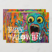 Carte Halloween Face de la peur (Devant / Derrière)