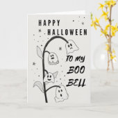 Carte Halloween | Fantôme | Fleurs | Boo Bells (Fleur jaune)