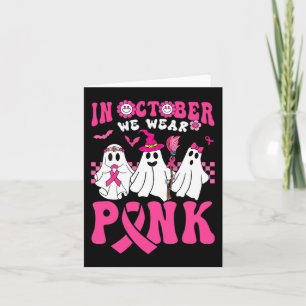 Carte Halloween Fantôme Guerrière Cancer du Sein Rose Gr