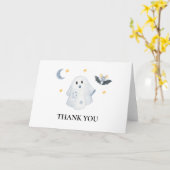 Carte Halloween Fantôme Little Boo Baby Shower Merci (Fleur jaune)