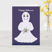 Carte Halloween Fantôme pour les enfants (Fleur jaune)