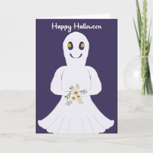 Carte Halloween Fantôme pour les enfants (Devant)