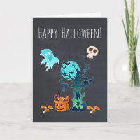 Halloween Fantômes Créatures Chauves-Souris Crânes