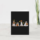 Carte Halloween Femmes Ghost Chien Broderie Effet Concep (Devant)