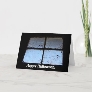 Carte Halloween fenêtre de grange