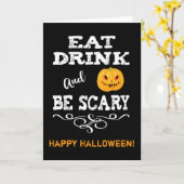 Carte Halloween fête manger Boire et être effrayant visa (Fleur jaune)
