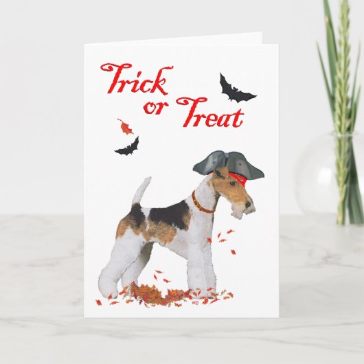 Carte Halloween Fil Fox Terrier (Devant)