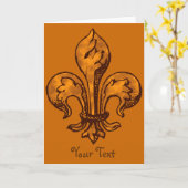 Carte Halloween Fleur de lis (Fleur jaune)