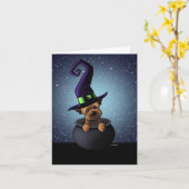 Carte Halloween frontière Terrier (Fleur jaune)