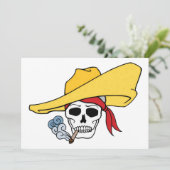 Carte Halloween fumer le crâne avec un dessin de Bandana (Debout devant)