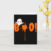 Carte Halloween Funny Cute Ghost Boo! Design Gift  (Fleur jaune)