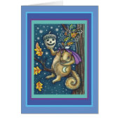 CARTE HALLOWEEN FUNNY, SQUIRREL DE COUCHER (Devant)