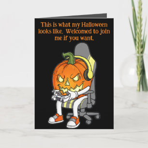 Carte Halloween Gamer Jack O'Lantern