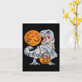 Carte Halloween garçons Dinosaur Trex Mummy Pumpki (Fleur jaune)
