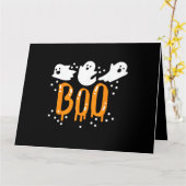 Carte Halloween Ghost Boo Cute (Fleur jaune)