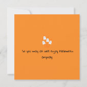 Carte Halloween Ghost Cartoon noir orange amusant plat (Dos)