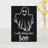 Carte Halloween Ghost I Will Always Love Boo  (Fleur jaune)