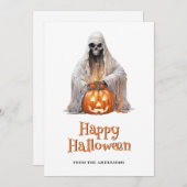 Carte Halloween Ghost Jack O’Lantern (Devant / Derrière)
