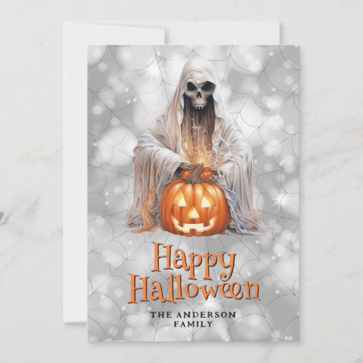 Carte Halloween Ghost Jack O'Lantern (Devant)