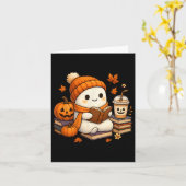 Carte Halloween Ghost Lecture Livre Aimants Café Girl Wo (Fleur jaune)