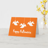 Carte Halloween Ghosts, Orange (Fleur jaune)