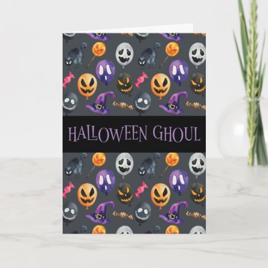 Carte "Halloween Ghoul" Grey Motif d'Halloween (Devant)