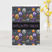 Carte "Halloween Ghoul" Grey Motif d'Halloween (Fleur jaune)