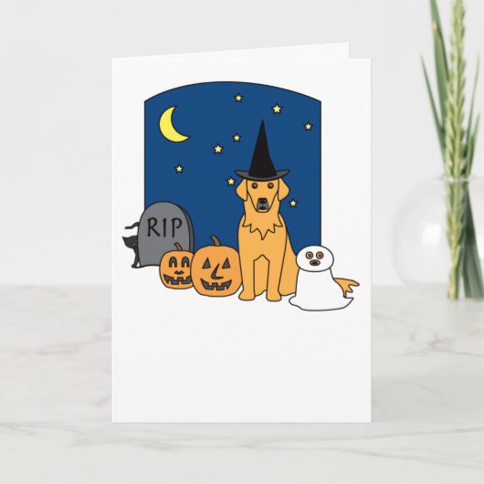 Carte Halloween Golden Retriever (Devant)