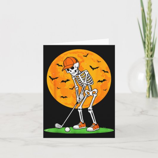 Carte Halloween Golf Skeleton Soky Golfer Halloween Golf (Devant)