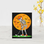 Carte Halloween Golf Skeleton Soky Golfer Halloween Golf (Fleur jaune)