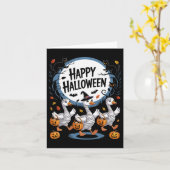 Carte Halloween Goose Happy Halooween Goose (Fleur jaune)