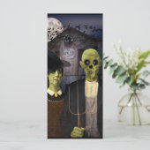 Carte Halloween gothique américain Maison hantée (Debout devant)