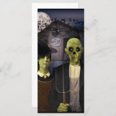 Carte Halloween gothique américain Maison hantée (Devant / Derrière)