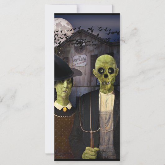 Carte Halloween gothique américain Maison hantée (Devant)