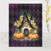 Carte Halloween Gothique Automne Fée Cottage Purple Jacq (Fleur jaune)