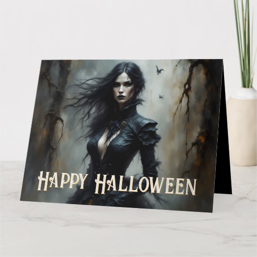Carte Halloween gothique Nuit de Mystère (Devant)