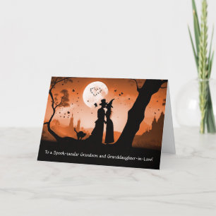 Carte Halloween Grand-fils et petite-fille en droit mign