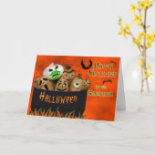 CARTE HALLOWEEN - GRANDSON - COSTUME DE POMME DE TERRE (Fleur jaune)