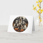 Carte Halloween Great Dane Dogs Jack-o'-lantern (Fleur jaune)