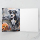 Carte Halloween Greater Swiss avec citrouilles effrayant (Intérieur)