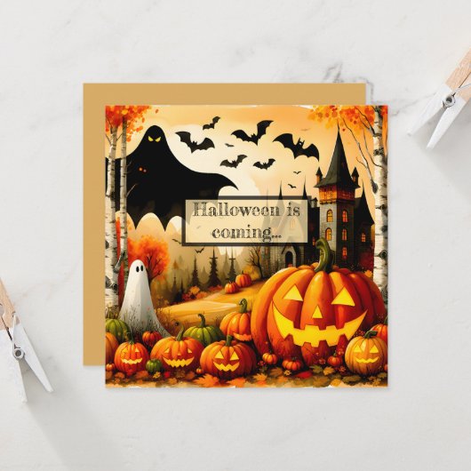 Carte Halloween greeting (Devant/Arrière en situation)