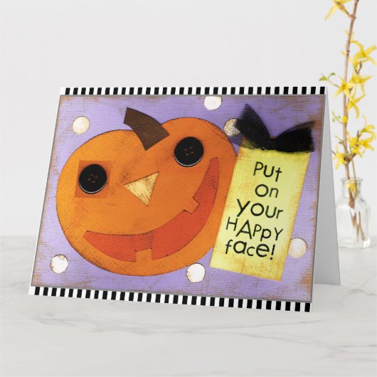 Carte Halloween greeting (Fleur jaune)
