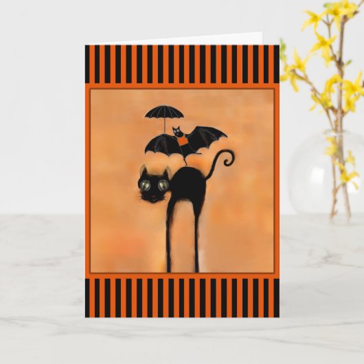 Carte Halloween greeting (Fleur jaune)
