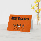 Carte Halloween Greeting Card with Dancing Skull's (Fleur jaune)