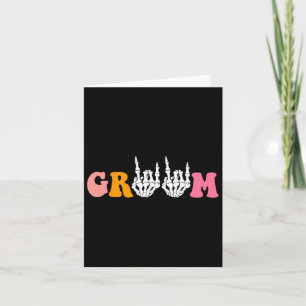Carte Halloween Groom Bride Squelette Mariage main Bache